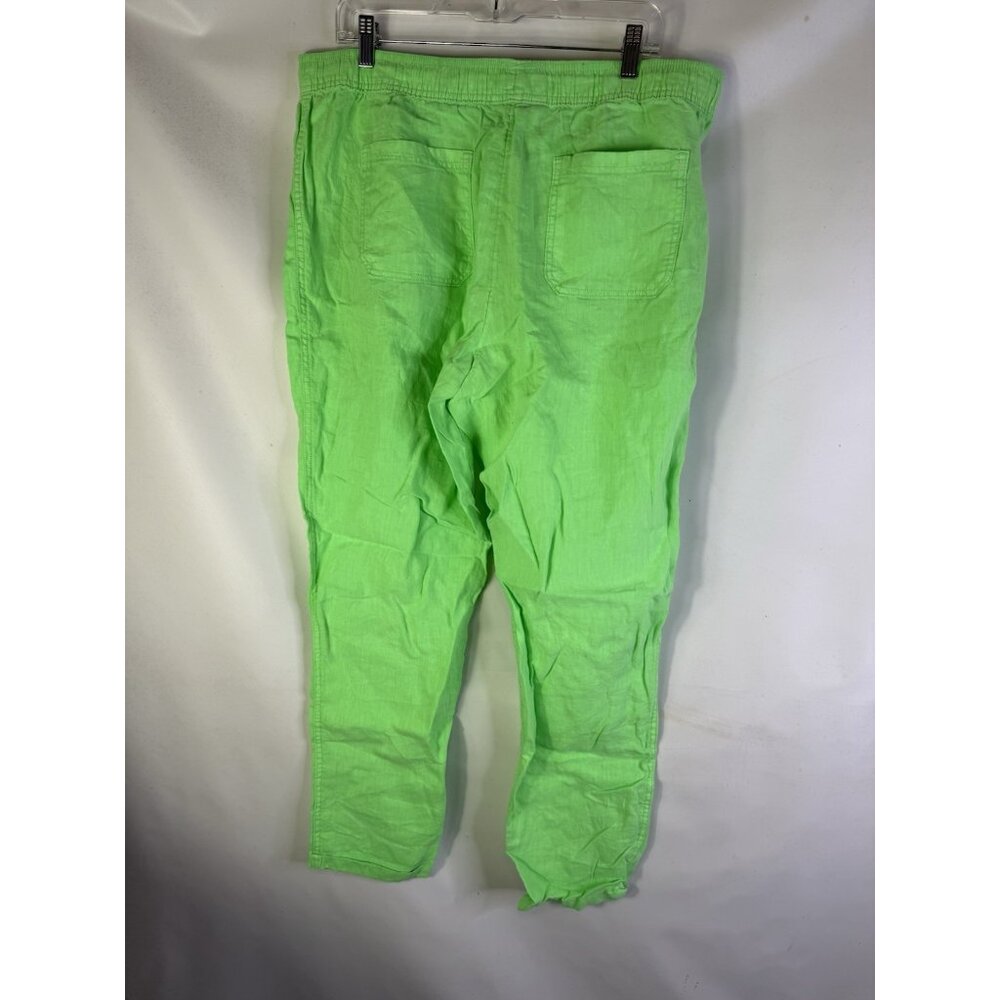 New Lilly Pulitzer Taron Linen Pull on Pants Lime Zest Green - Picture 7 of 8